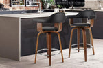 Artiss 2x Bar Stools Leather Seat Wooden Legs BA-TW-8036-BKX2