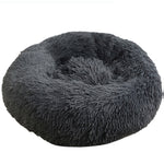 Dog Pet Cat Calming Bed Warm Plush Round Nest Comfy Sleeping Bed Dark Grey 90cm V360-PTDB0000-DG-L