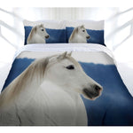 Just Home Snowy Horse Quilt Cover Set Queen V442-LDE-QUILTCS-SNOWYHORSE-BLUE-QS