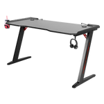 LED Gaming Desk Computer Table with Cup Holder Headphone Hook Cable Hole V63-840391