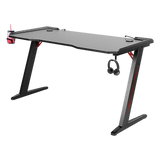 LED Gaming Desk Computer Table with Cup Holder Headphone Hook Cable Hole V63-840391