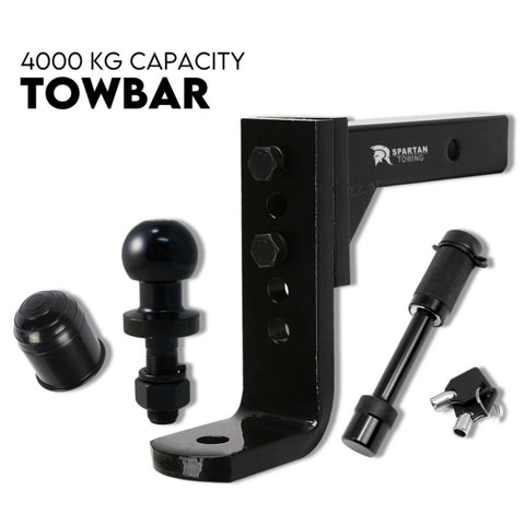 Adjustable Tow Bar Hitch Black Towbar Ball V379-TOW5HOLBLK4005