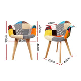 Artiss Set of 2 Fabric Dining Chairs BA-TW-M2503-66FBX2