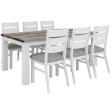 Plumeria Dining Chair Set of 2 Solid Acacia Wood Dining Furniture - White Brush V315-VOD-HOME-13-2PC-KIT