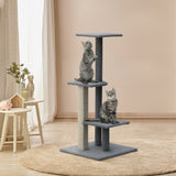 i.Pet Cat Tree 124cm Scratching Post Tower Scratcher Trees Wood Condo Board PET-CAT-CP001-GR
