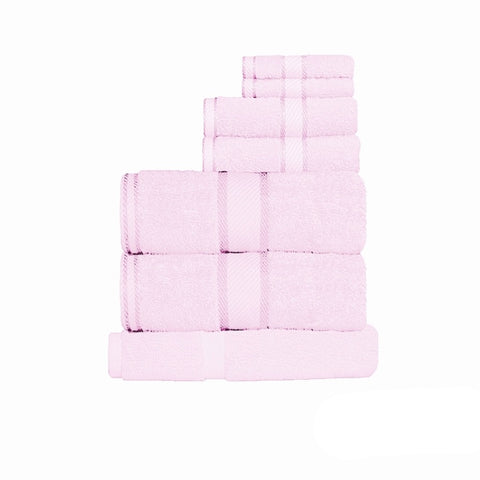 Kingtex 550gsm Cotton 7 Pce Towel Set Baby Pink V442-KIT-TOWEL-7PTOWEL-BABYPINK