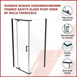 Shower Screen 1200x900x1900mm Framed Safety Glass Pivot Door By Della Francesca V63-829241