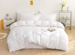 Tufted Diamond Jacquard Super King Size White Duvet Quilt Cover Set V493-JX-01-SK