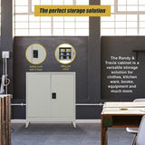 Two-Door Metal Short Cabinet Shelf Storage for Home Office Gym V63-844391