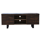 Rustica 160cm ETU Entertainment TV Unit Solid Pine Wood 2 Door Black V315-VHND-STRA-07