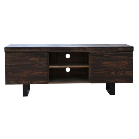 Rustica 160cm ETU Entertainment TV Unit Solid Pine Wood 2 Door Black V315-VHND-STRA-07