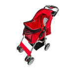 Pet Stroller Pram - Dog or Cat Red 4 Wheeled Folding Travel Buggy Pushchair V238-SUPDZ-39891978420304