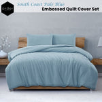 Ardor South Coast Pale Blue Embossed Quilt Cover Set King V442-INT-QUILTCS-SOUTHCOAST-BLUE-KI