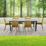 Lara 6pc Set Outdooor Rope Dining Chair Steel Frame Yellow V315-VDO-EIRA-01-6PC-KIT