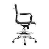 Artiss Office Chair Drafting Stool Leather Chairs Black OCHAIR-H-RING-8147-BK