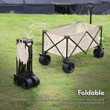 KILIROO Folding Wagon Trolley Cart with Wide Wheels and Rear Tail Gate KR-CPC-102-RJ V227-5227715019060