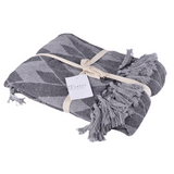 Soft Cotton Handloom Bed & Sofa Throw Blanket Plaid Pattern Grey V262-CI-STK-0189G