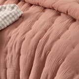 Vintage Design Homewares 3 Piece Hugo Cotton Gauze Quilted Comforter Set Clay Queen V442-HIN-COMFORTER-HUGO-CLAY-QS