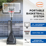 Kahuna Portable Basketball Hoop System 2.3 to 3.05m for Kids & Adults BBS-ZY-029-54