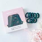 MANGO JELLY Metal Free Hair Ties - School Colour Bottle Green 36P - Six Pack V659-METALFREE-3CM-36P-SK-BOTTLE-GREEN-6-P