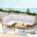 Gardeon 4-Seater Outdoor Sofa Set Wooden Lounge Setting 5PCS ODF-V-SOFA-TK-ABCDE