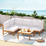 Gardeon 4-Seater Outdoor Sofa Set Wooden Lounge Setting 5PCS ODF-V-SOFA-TK-ABCDE