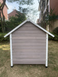 YES4PETS XL Timber Pet Dog Kennel House Puppy Wooden Timber Cabin With Door Grey V278-PDK-111-GREY