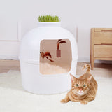 YES4PETS Multifunctional Cat Litter Box Pet Cat House Semi-Enclosed White V278-BP292-CAT-HOUSE-WHITE