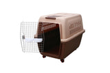 YES4PETS XL Plastic Kennels Pet Carrier Dog Cat Cage Crate With Handle and Removable Wheel Brown V278-HKX-0005-BROWN