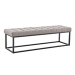 Cameron Button-Tufted Upholstered Bench with Metal Legs - Light Grey BCH-424-LGY