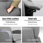 Artiss Fabric Reclining Armchair - Grey RECLINER-A1-GY-AB