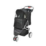 Pet Stroller Pram - Dog or Cat Black 3 Wheeled Folding Travel Buggy Pushchair V238-SUPDZ-39888738222160