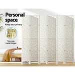 Artiss 6 Panel Room Divider Screen 244x170cm Clover White RD-4016-6P-WH