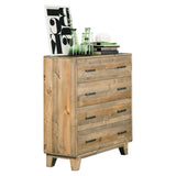 Tallboy with 4 Storage Drawers in Wooden Light Brown Colour V43-TBY-WDL