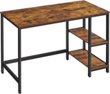 Computer Desk 2 Shelves Rustic, Brown Black V178-58984