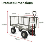 Steel Mesh Garden Trolley Cart - Hammer Grey GMC-H38-HM