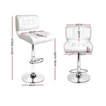 Artiss 4x Bar Stools Gas Lift Leather Padded White BA-TW-4059-WHX4