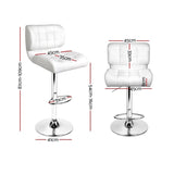 Artiss 4x Bar Stools Gas Lift Leather Padded White BA-TW-4059-WHX4