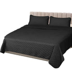 DreamZ Bedspread Coverlet Set Quilted Dark Grey King CL2001-K-DG