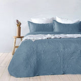 Bambury Paisley Embossed Blue Coverlet Set Queen/King V442-BBY-COVERLET-PAISLEY-BLUE-QS