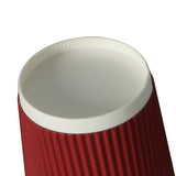 500 Pcs 12oz Disposable Takeaway Coffee Paper Cups Triple Wall Take Away w Lids AF1116-500-RD