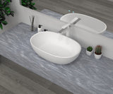 Low Sided Oval Shaped Basin Cast stone - Solid Surface Basin 600mm V567-PS-2230