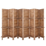 Artiss 8 Panel Room Divider Screen 326x170cm Shelf Oak RD-B-0590-8P-BR