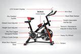 Powertrain Home Gym Flywheel Exercise Spin Bike - Black BIKE1