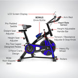Powertrain Home Gym Flywheel Exercise Spin Bike - Blue BKE-XJJ-91-BU