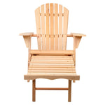 Gardeon 2PC Adirondack Outdoor Chairs Wooden Sun Lounge Patio Furniture Garden Natural FF-BEACH-CHOTTO-NTL-2X