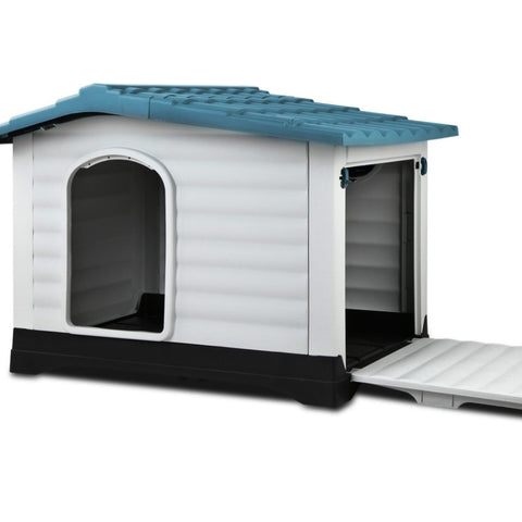 i.Pet Dog Kennel House Extra Large Outdoor Plastic Puppy Pet Cabin Shelter XL Blue PET-DH-P424-BL