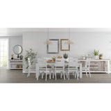 Plumeria Dining Chair Set of 2 Solid Acacia Wood Dining Furniture - White Brush V315-VOD-HOME-13-2PC-KIT