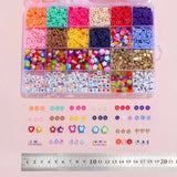 12 Colors 4000pcs DIY Ceramic Loose Bead Set 6mm Flat Round Polymer Clay Beads Jewelry Making Kit V571-728040811195
