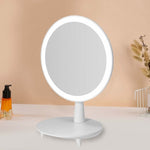 SOGA Round White Rechargeable LED Light Makeup Mirror Tabletop Vanity Home Decor BATHG535